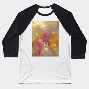 Flower Butterfly Baseball T-Shirt